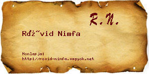 Rövid Nimfa névjegykártya